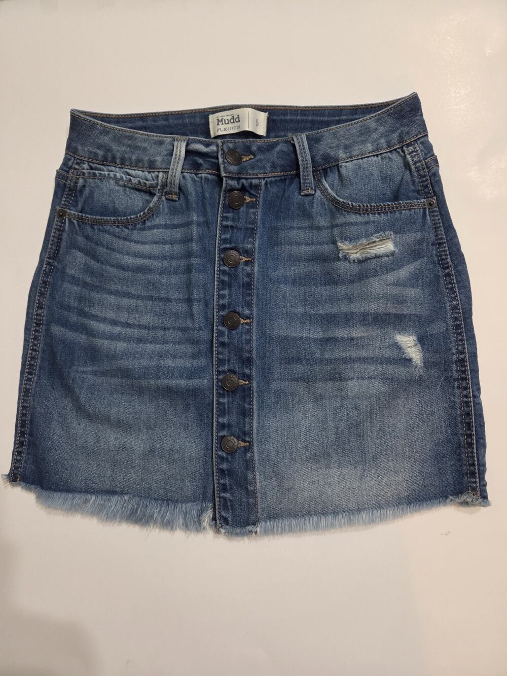 Mudd Mini Skirt Sz 5 Denim 100% Cotton 5 Pocket Western Cowgirl Grunge City